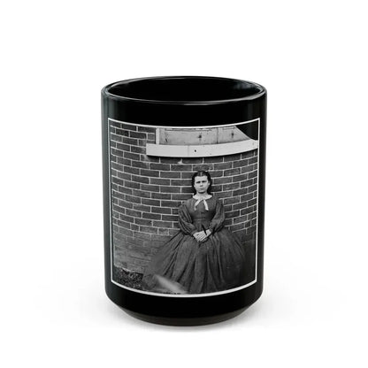 Aiken's Landing, Virginia (Vicinity). Young Girl At Aiken House (U.S. Civil War) Black Coffee Mug 15oz - Go Mug Yourself