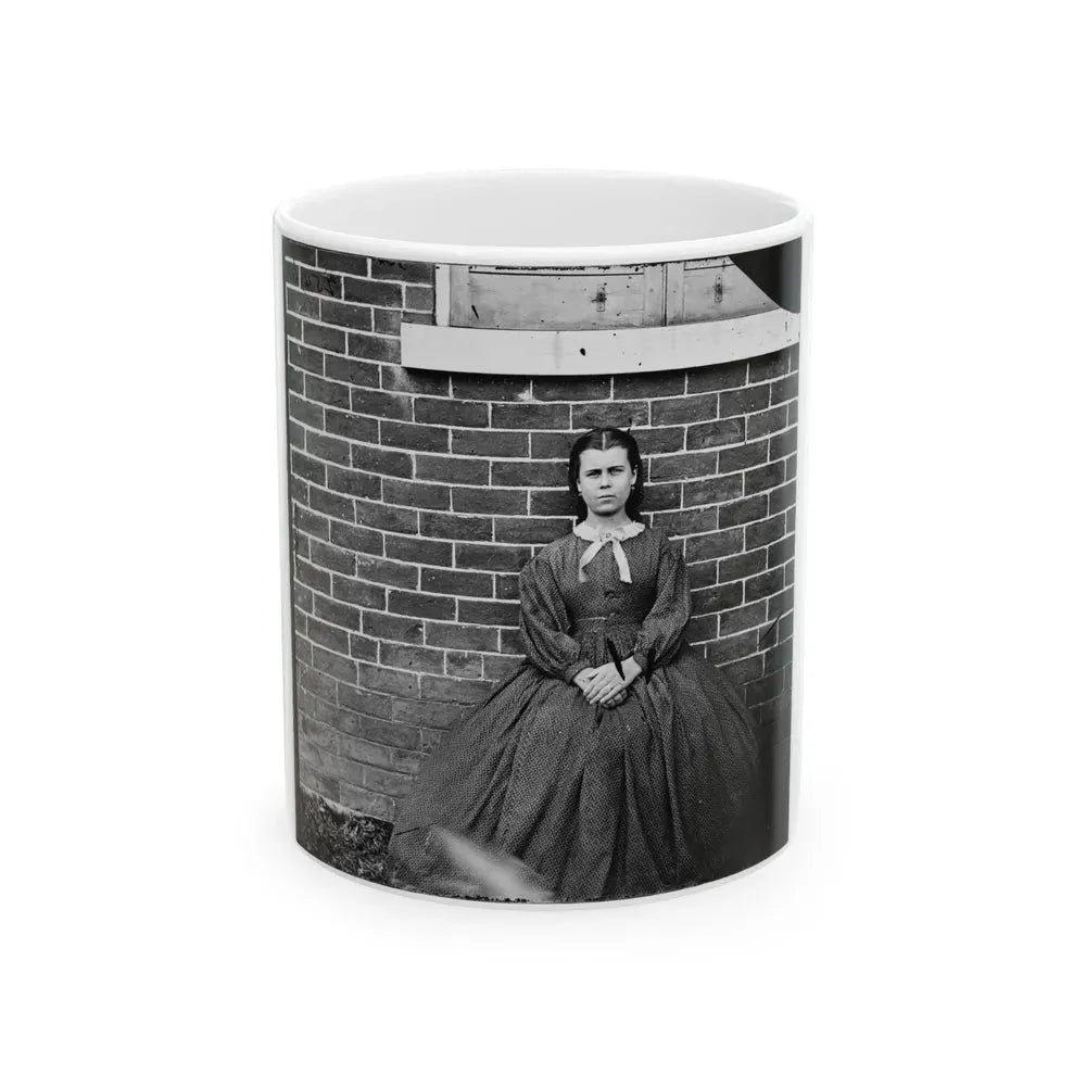 Aiken's Landing, Virginia (Vicinity). Young Girl At Aiken House (U.S. Civil War) White Coffee Mug 11oz - Go Mug Yourself