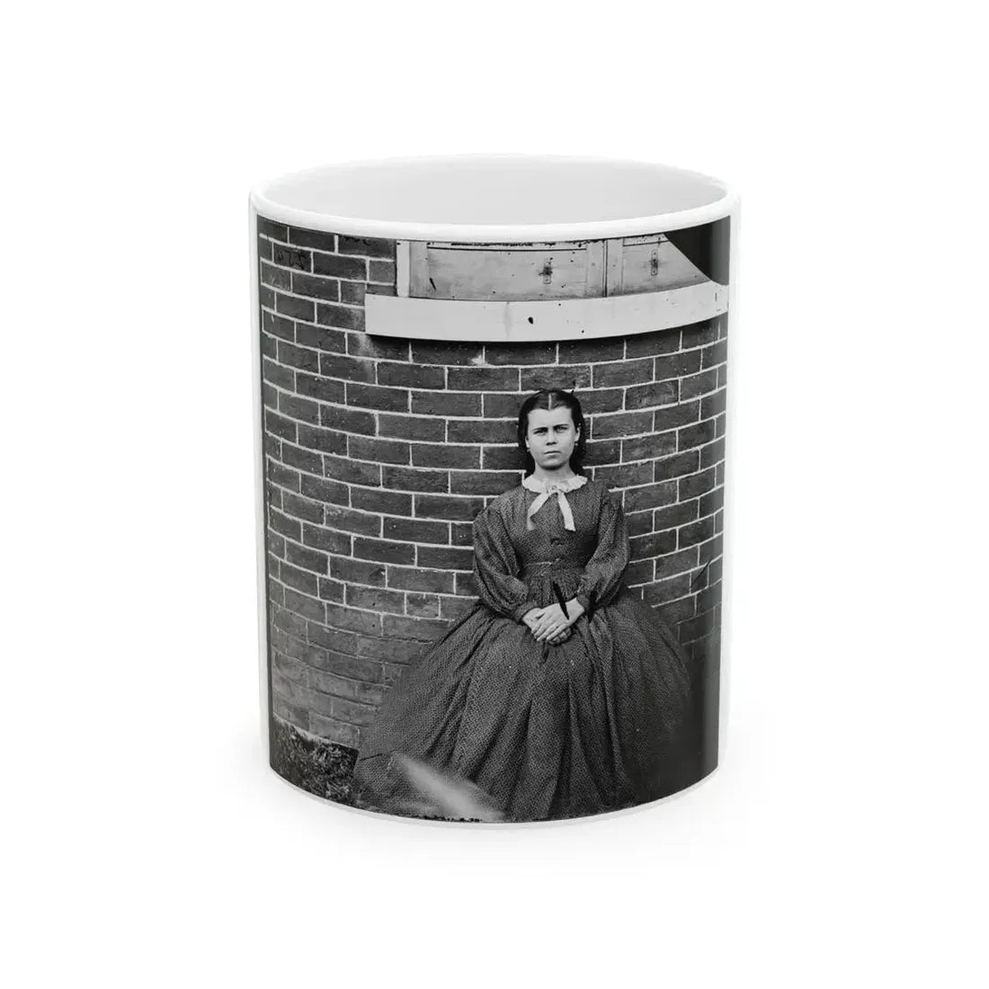 Aiken's Landing, Virginia (Vicinity). Young Girl At Aiken House (U.S. Civil War) White Coffee Mug 11oz - Go Mug Yourself