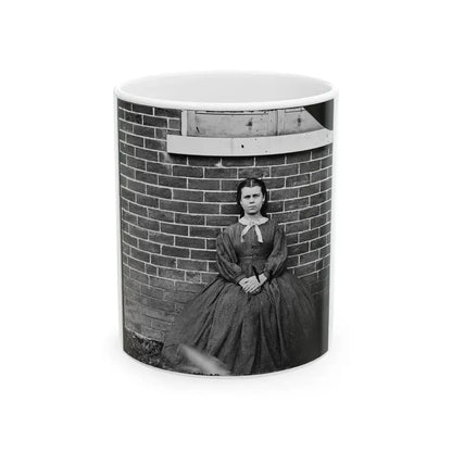 Aiken's Landing, Virginia (Vicinity). Young Girl At Aiken House (U.S. Civil War) White Coffee Mug 11oz - Go Mug Yourself