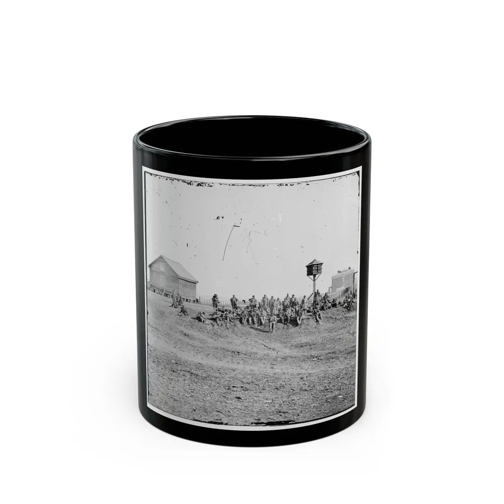 Aiken's Landing, Va. African-American Soldiers Resting Near The Aiken House, View Looking Toward The House (U.S. Civil War) Black Coffee Mug-11oz-Go Mug Yourself