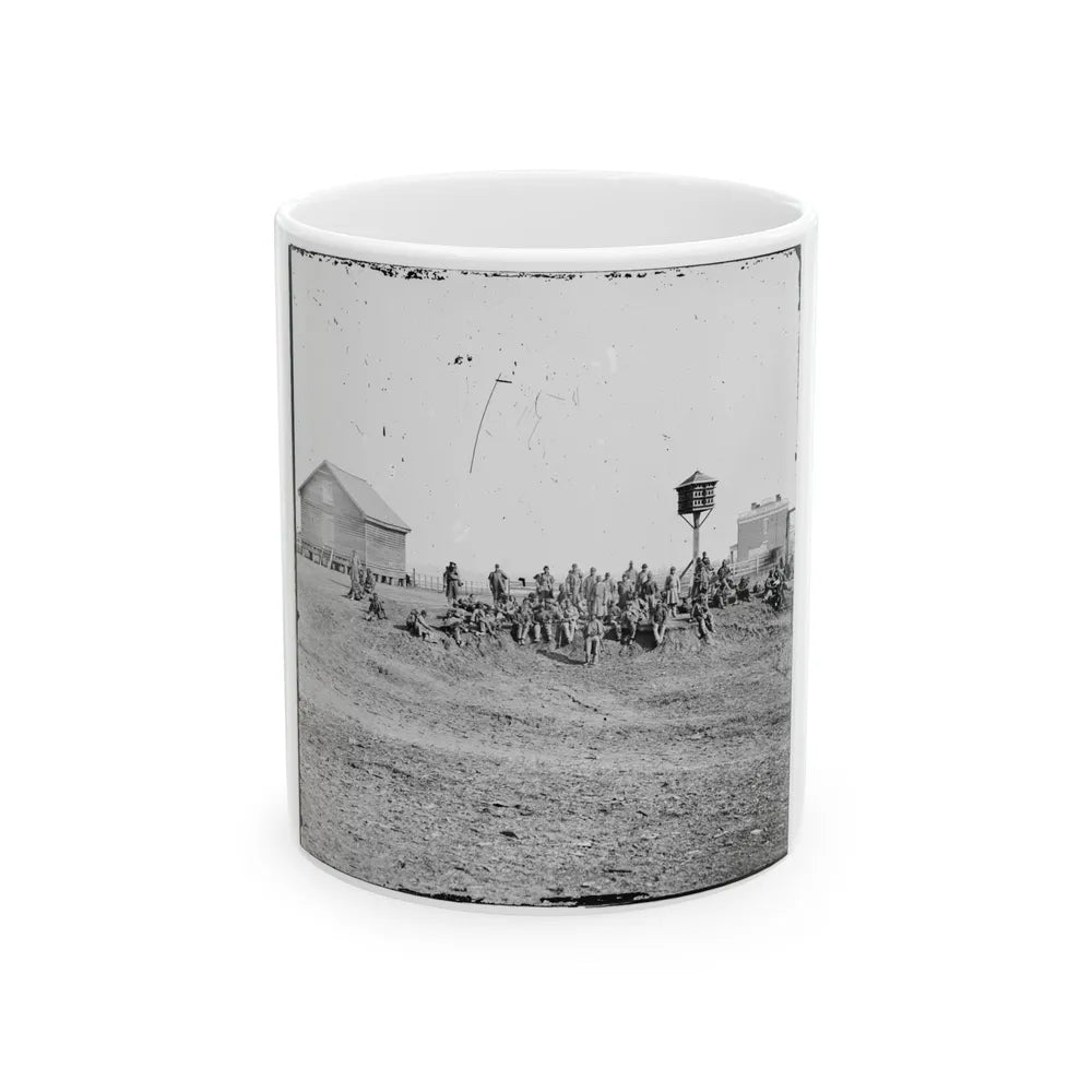 Aiken's Landing, Va. African-American Soldiers Resting Near The Aiken House, View Looking Toward The House (U.S. Civil War) White Coffee Mug-11oz-Go Mug Yourself