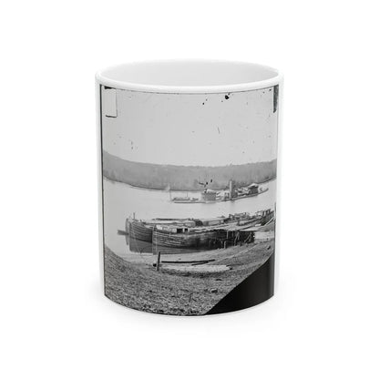 Aiken's Landing, Va. Double-Turreted Monitor U.S.S. Onondaga On The James (U.S. Civil War) White Coffee Mug-11oz-Go Mug Yourself