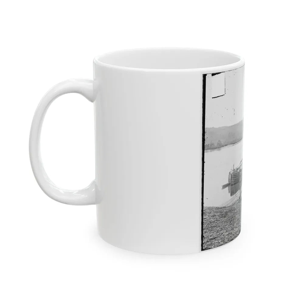 Aiken's Landing, Va. Double-Turreted Monitor U.S.S. Onondaga On The James (U.S. Civil War) White Coffee Mug-Go Mug Yourself