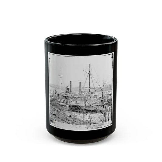 Aiken's Landing, Va. Steamer New York Waiting For Exchange Of Prisoners (U.S. Civil War) Black Coffee Mug-15oz-Go Mug Yourself