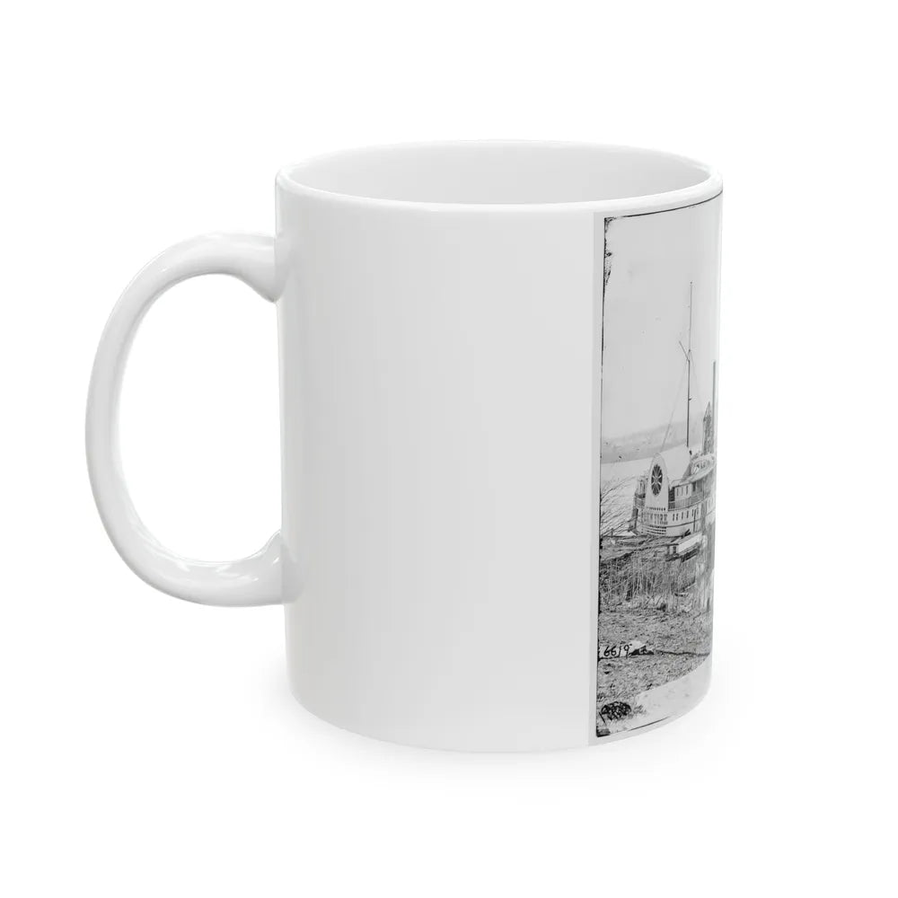 Aiken's Landing, Va. Steamer New York Waiting For Exchange Of Prisoners (U.S. Civil War) White Coffee Mug-Go Mug Yourself