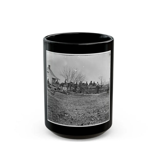 Aiken's Landing, Virginia (Vicinity). Negro Group At Aiken's Farm (U.S. Civil War) Black Coffee Mug-15oz-Go Mug Yourself