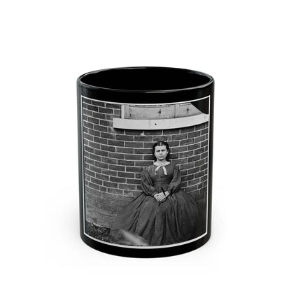 Aiken's Landing, Virginia (Vicinity). Young Girl At Aiken House (U.S. Civil War) Black Coffee Mug-11oz-Go Mug Yourself