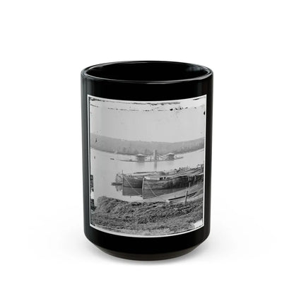 Aiken's Landing, Virginia. Double-Turreted Monitor U.S.S. On James River (U.S. Civil War) Black Coffee Mug-15oz-Go Mug Yourself