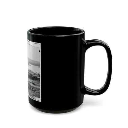 Aiken's Landing, Virginia. Double-Turreted Monitor U.S.S. On James River (U.S. Civil War) Black Coffee Mug-Go Mug Yourself