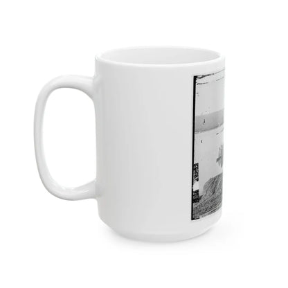 Aiken's Landing, Virginia. Double-Turreted Monitor U.S.S. On James River (U.S. Civil War) White Coffee Mug-Go Mug Yourself