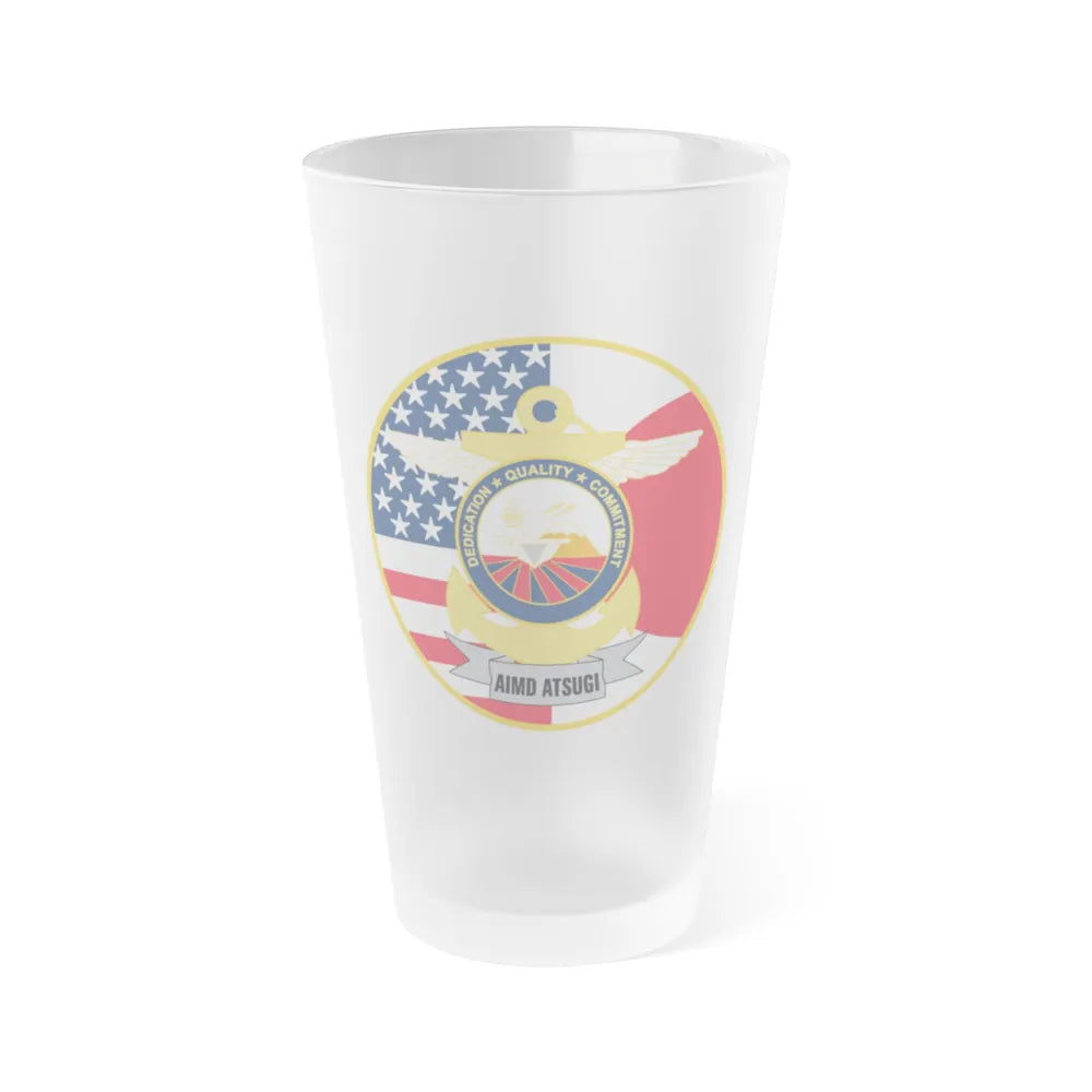 AIMD ATSUGI Command (U.S. Navy) Frosted Pint Glass 16oz-Go Mug Yourself