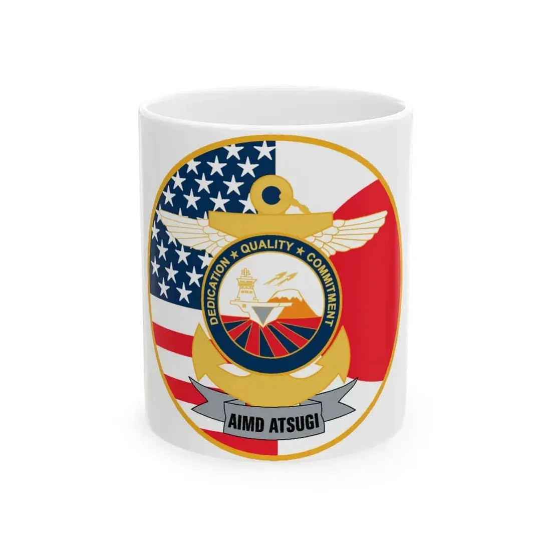 AIMD ATSUGI Command (U.S. Navy) White Coffee Mug 11oz - Go Mug Yourself
