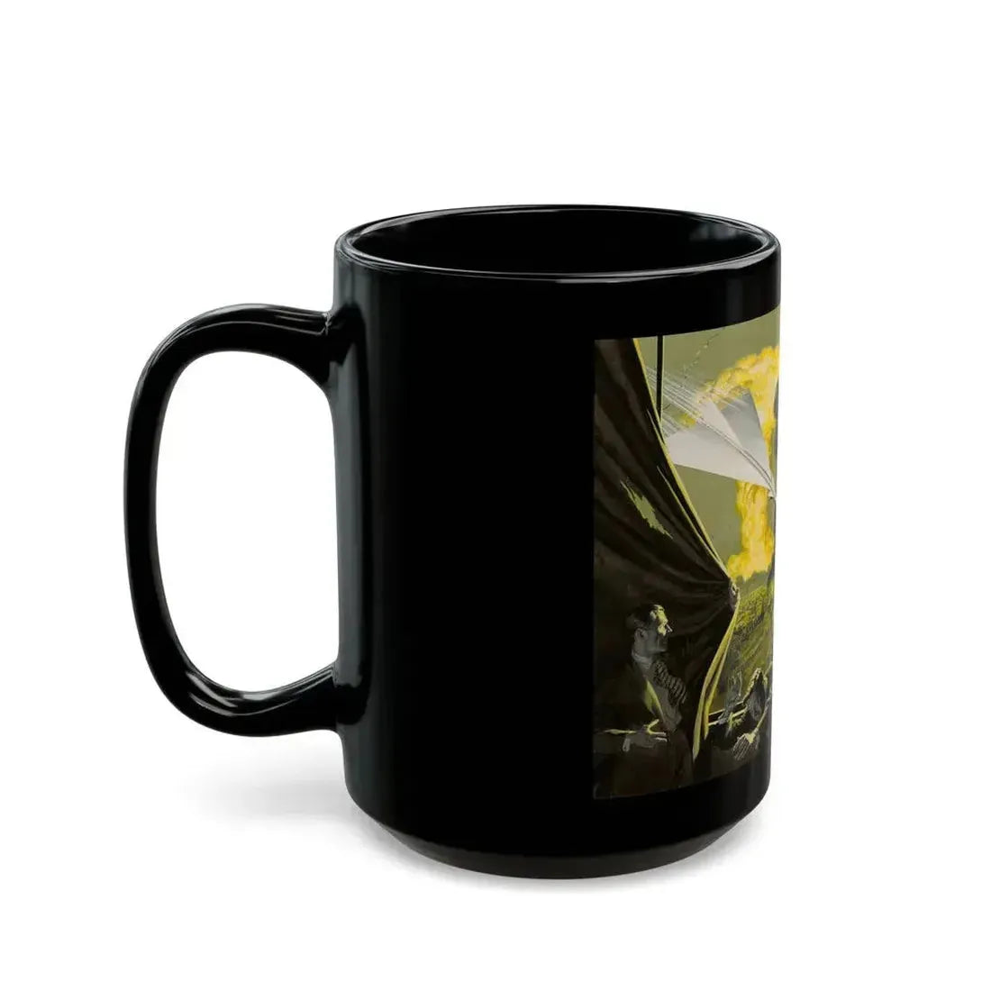 Air Attack, Man's magazine illustration - Black Coffee Mug - Go Mug Yourself