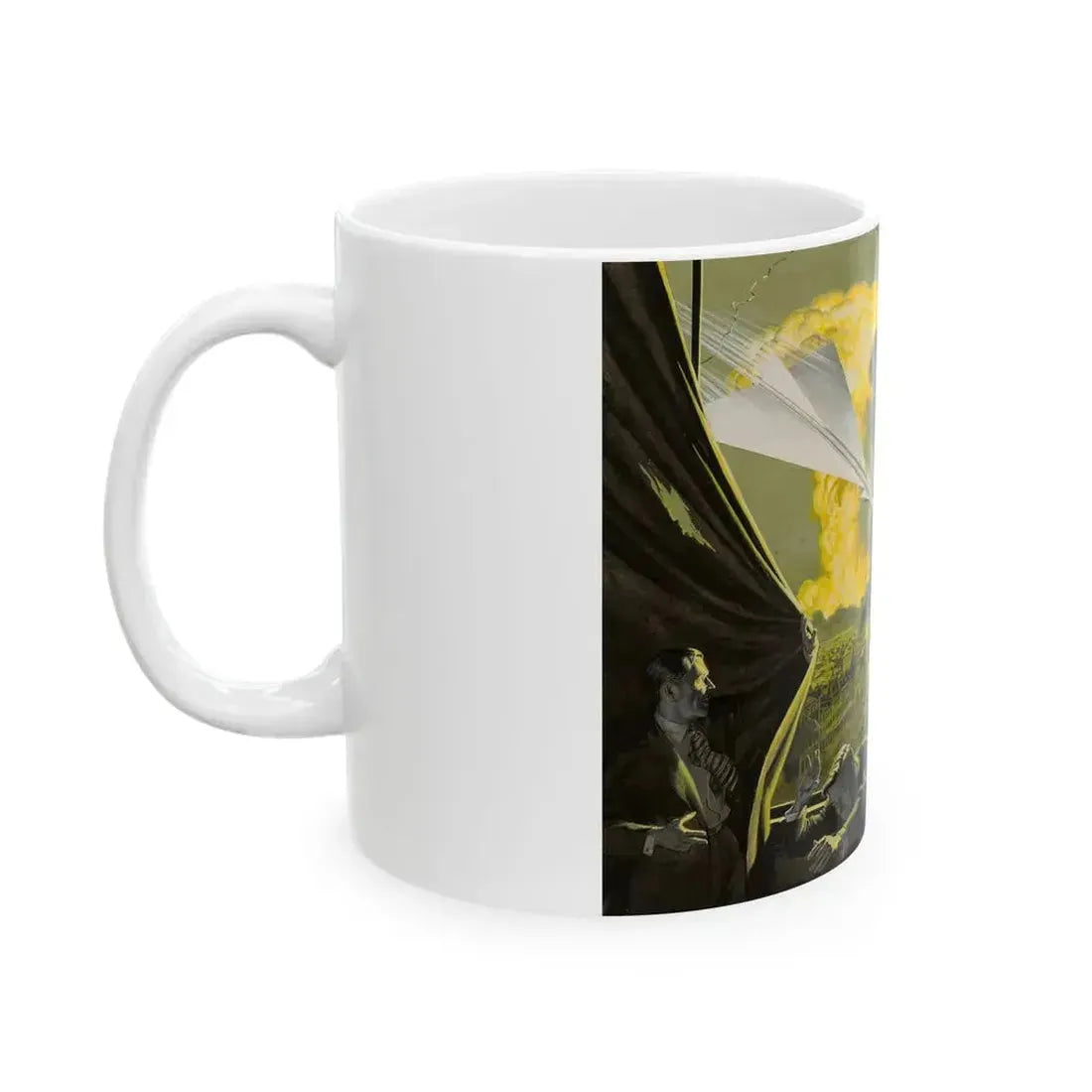 Air Attack, Man's magazine illustration - White Coffee Mug - Go Mug Yourself