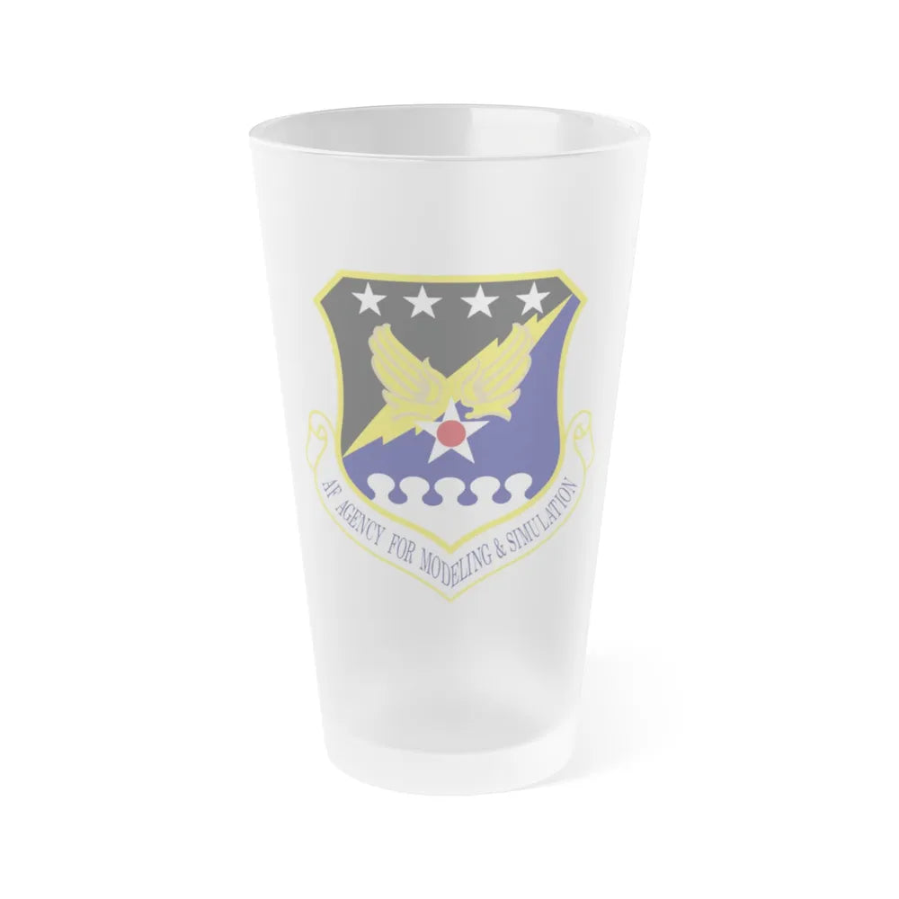 Air Force Agency for Modeling and Simulation (U.S. Air Force) Frosted Pint Glass 16oz-Go Mug Yourself