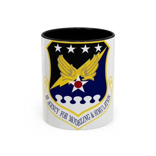 Air Force Agency for Modeling and Simulation (U.S. Air Force) Accent Coffee Mug 11oz Black - Go Mug Yourself
