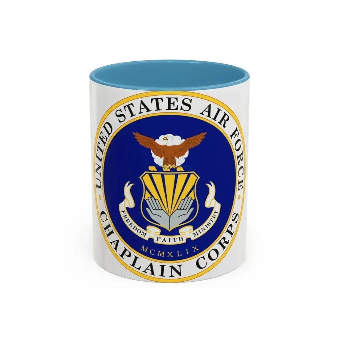 Air Force Chaplain Corps (U.S. Air Force) Accent Coffee Mug 11oz Light Blue - Go Mug Yourself