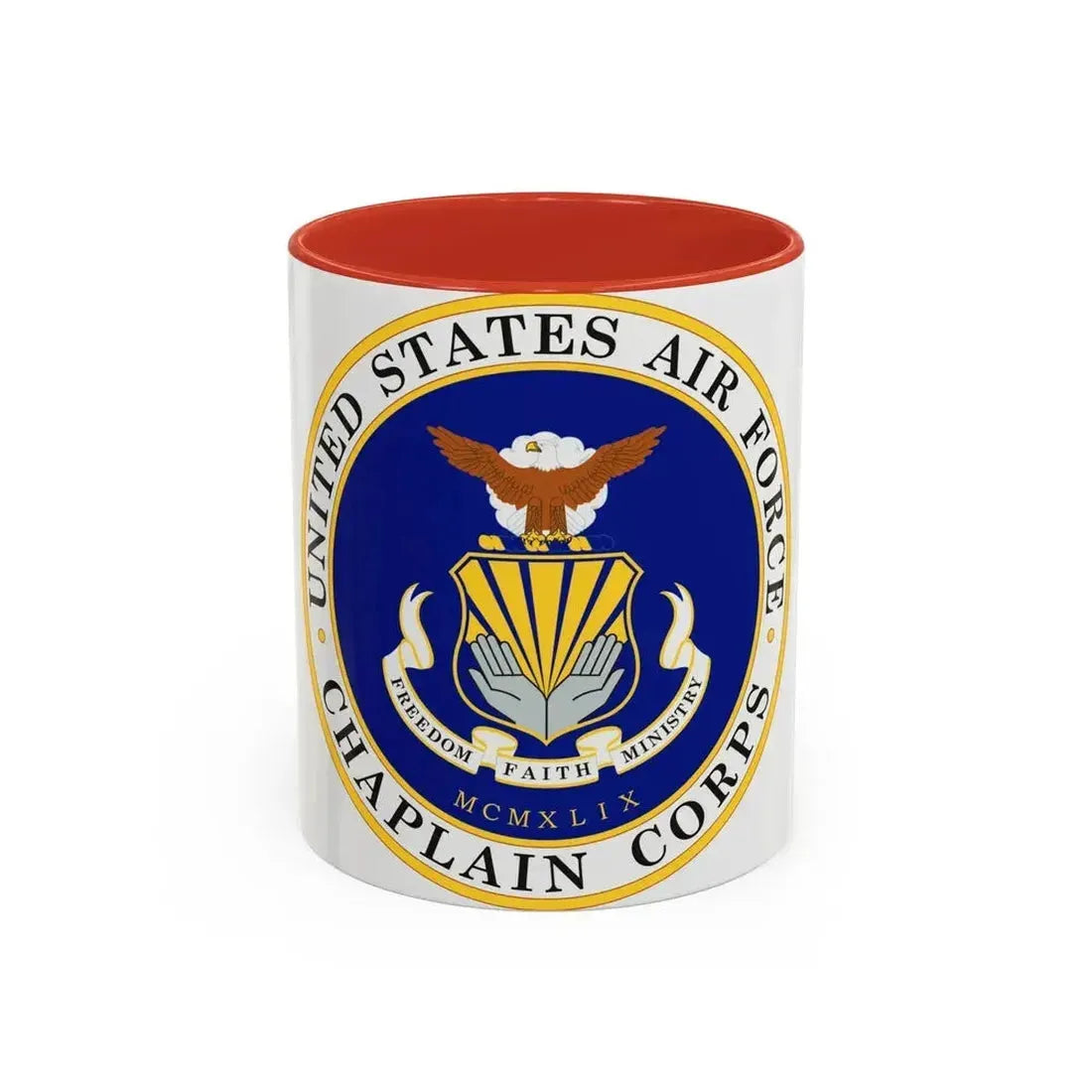 Air Force Chaplain Corps (U.S. Air Force) Accent Coffee Mug 11oz Red - Go Mug Yourself