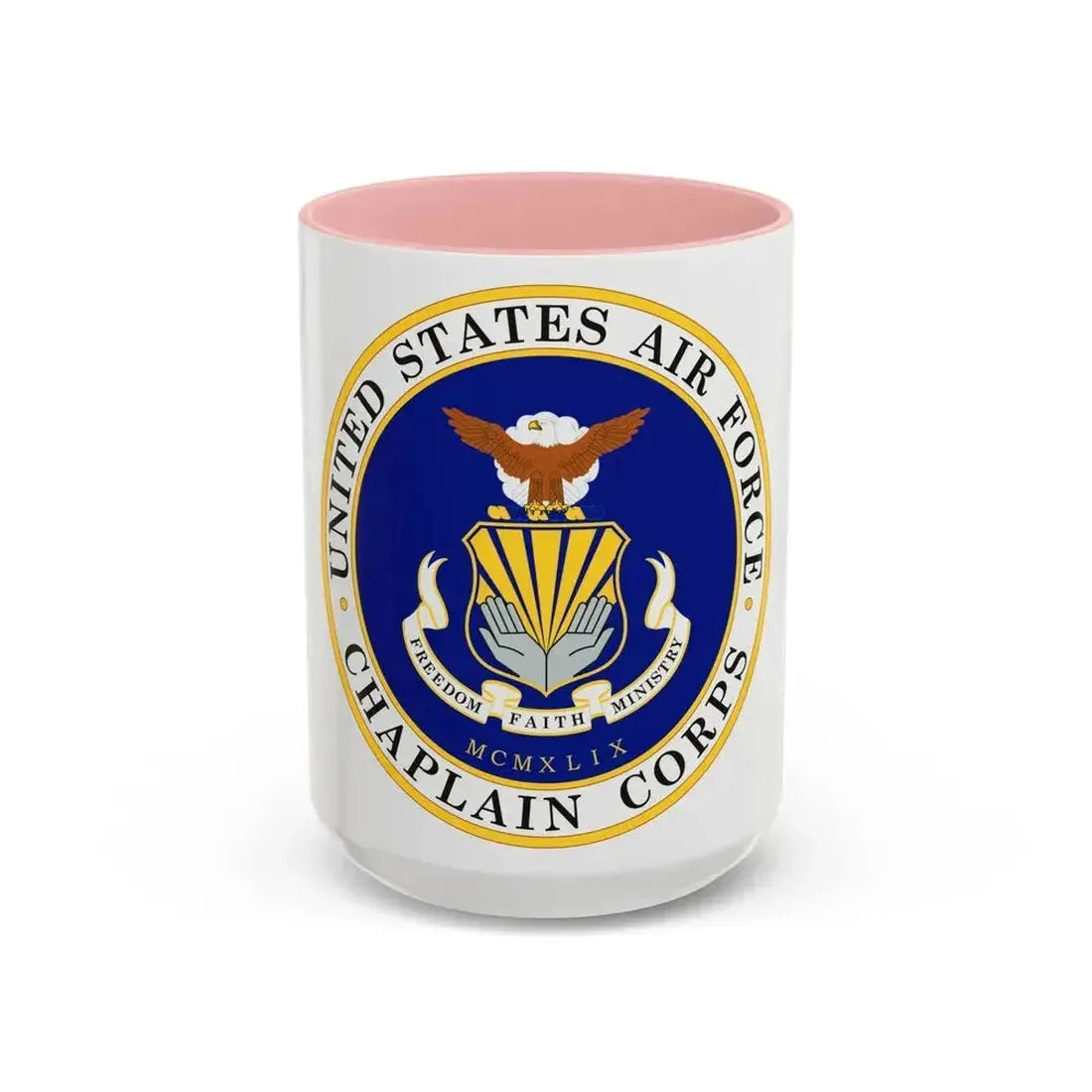 Air Force Chaplain Corps (U.S. Air Force) Accent Coffee Mug 15oz Pink - Go Mug Yourself