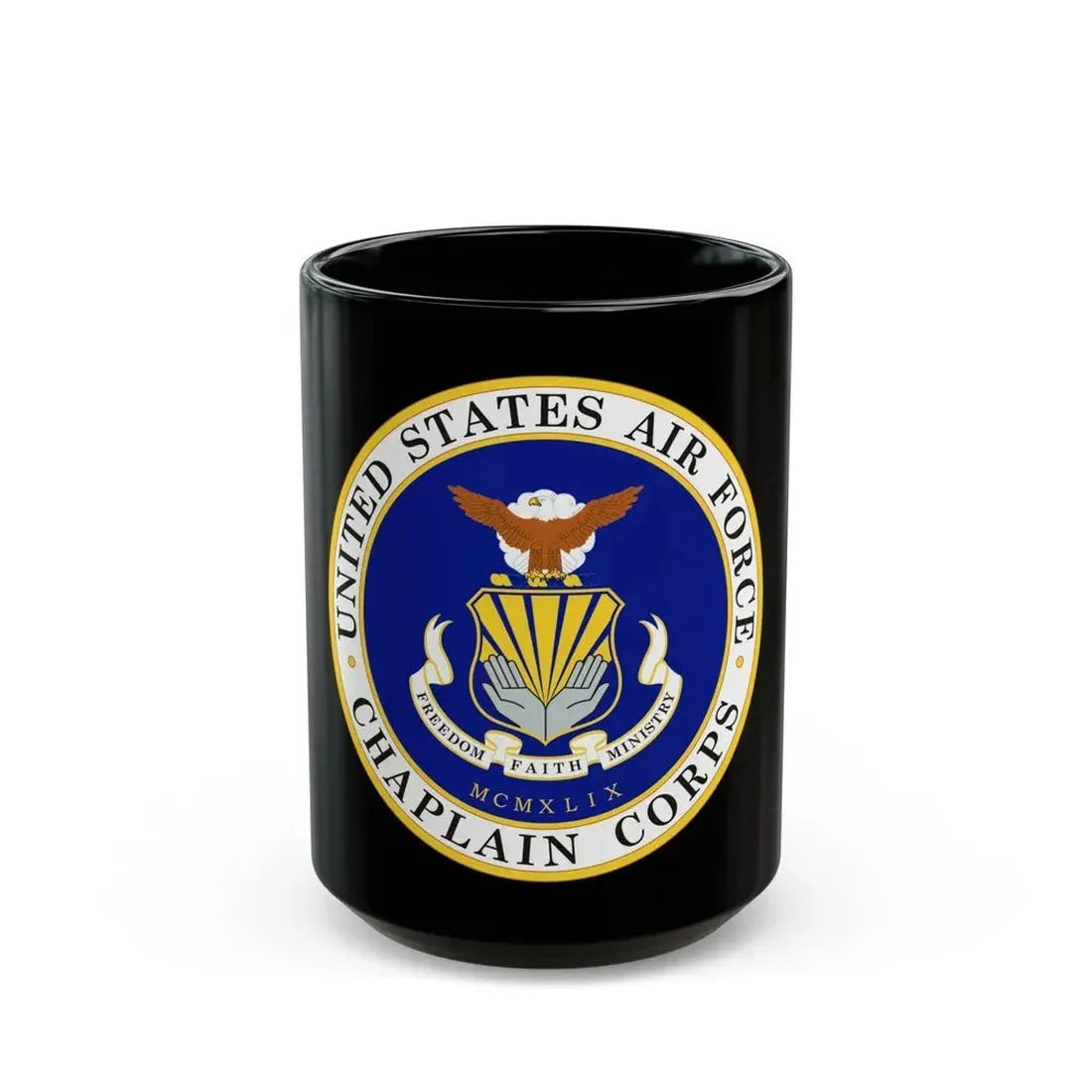 Air Force Chaplain Corps (U.S. Air Force) Black Coffee Mug 15oz - Go Mug Yourself