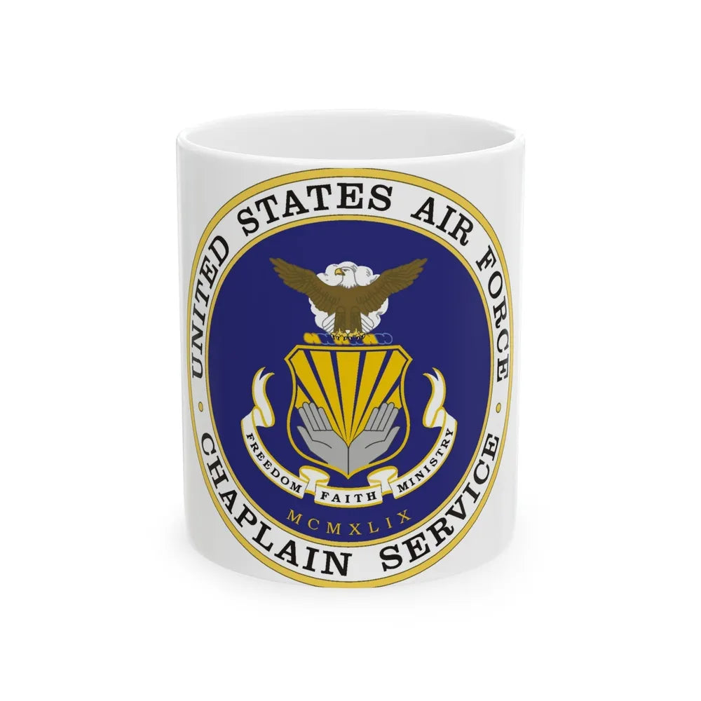 Air Force Chaplain Service (U.S. Air Force) White Coffee Mug-11oz-Go Mug Yourself