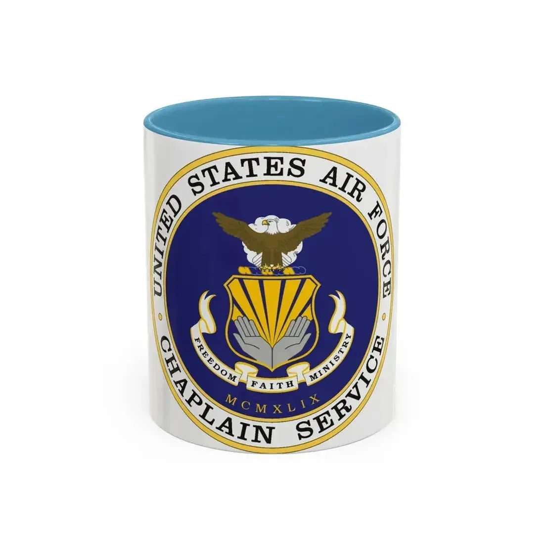 Air Force Chaplain Service (U.S. Air Force) Accent Coffee Mug 11oz Light Blue - Go Mug Yourself