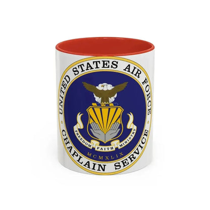 Air Force Chaplain Service (U.S. Air Force) Accent Coffee Mug 11oz Red - Go Mug Yourself