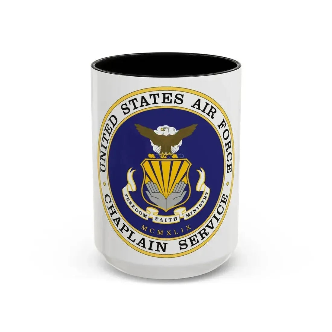 Air Force Chaplain Service (U.S. Air Force) Accent Coffee Mug 15oz Black - Go Mug Yourself