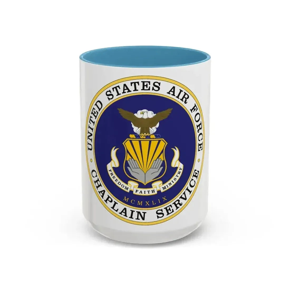 Air Force Chaplain Service (U.S. Air Force) Accent Coffee Mug 15oz Light Blue - Go Mug Yourself