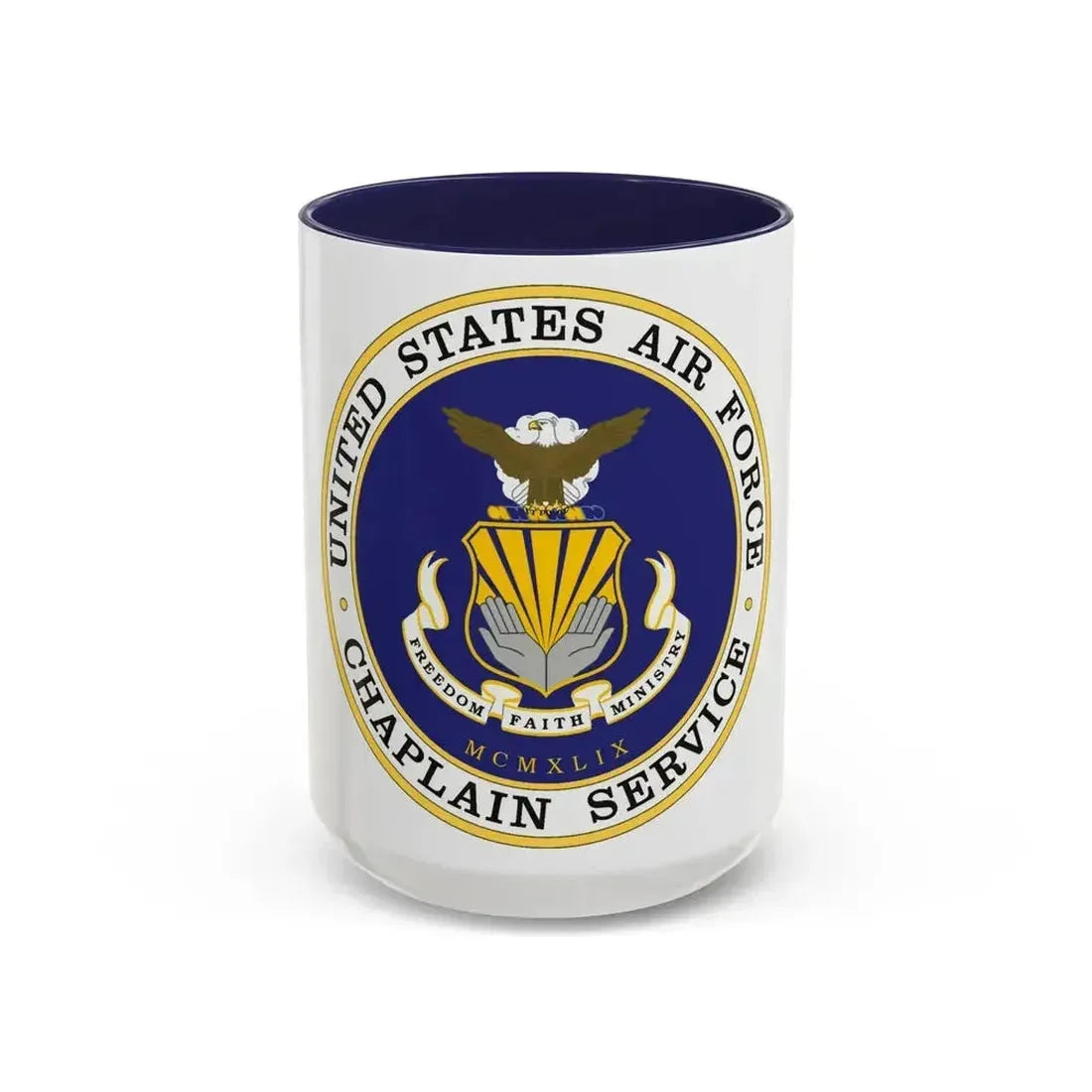 Air Force Chaplain Service (U.S. Air Force) Accent Coffee Mug 15oz Navy - Go Mug Yourself