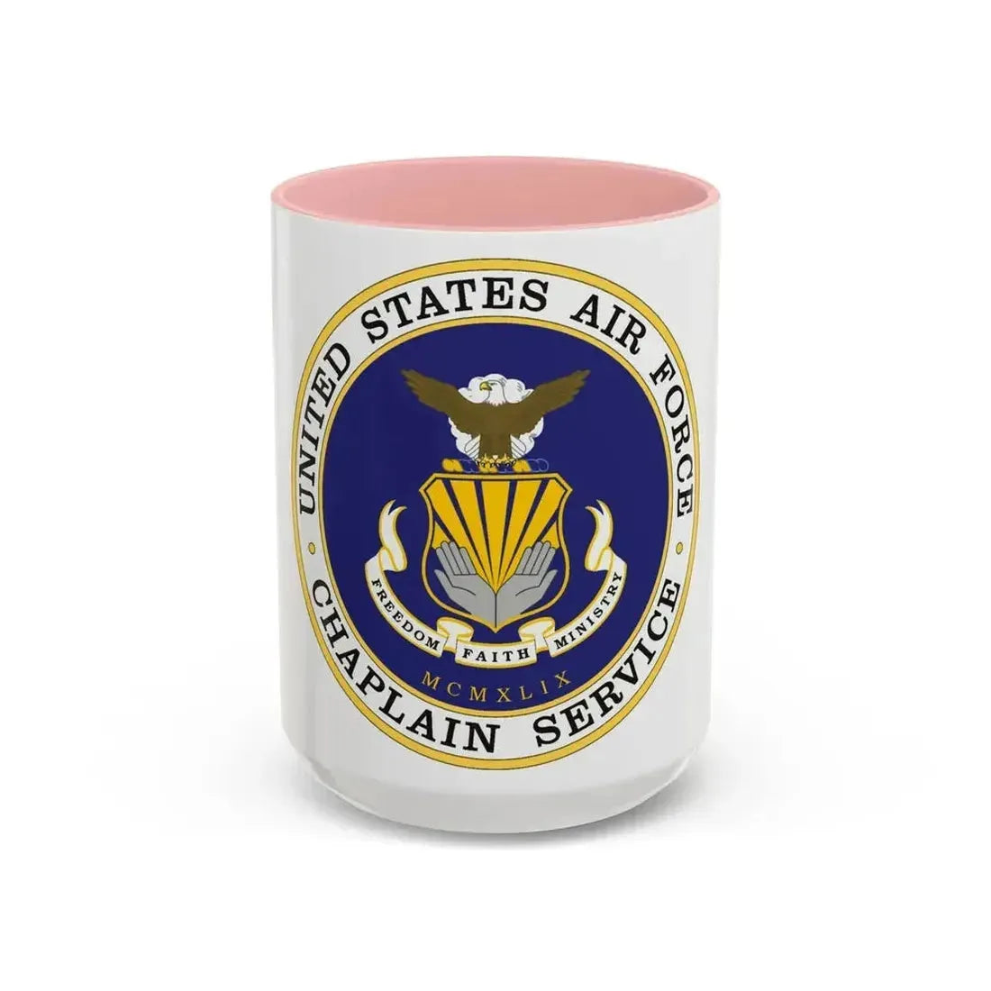 Air Force Chaplain Service (U.S. Air Force) Accent Coffee Mug 15oz Pink - Go Mug Yourself