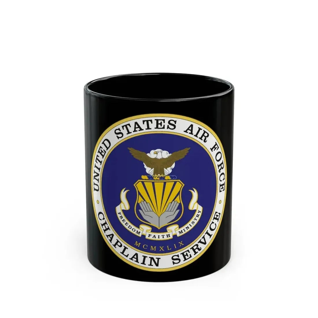 Air Force Chaplain Service (U.S. Air Force) Black Coffee Mug 11oz - Go Mug Yourself