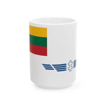 Air Force Ensign of Lithuania (Lithuania) White Coffee Mug 15oz - Go Mug Yourself
