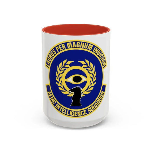 Air Force Materiel Command Intelligence Squadron (U.S. Air Force) Accent Coffee Mug 15oz Red - Go Mug Yourself