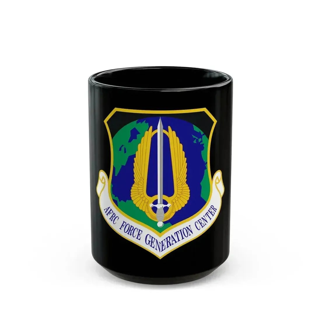 Air Force Reserve Command Force Generation Center (U.S. Air Force) Black Coffee Mug 15oz - Go Mug Yourself