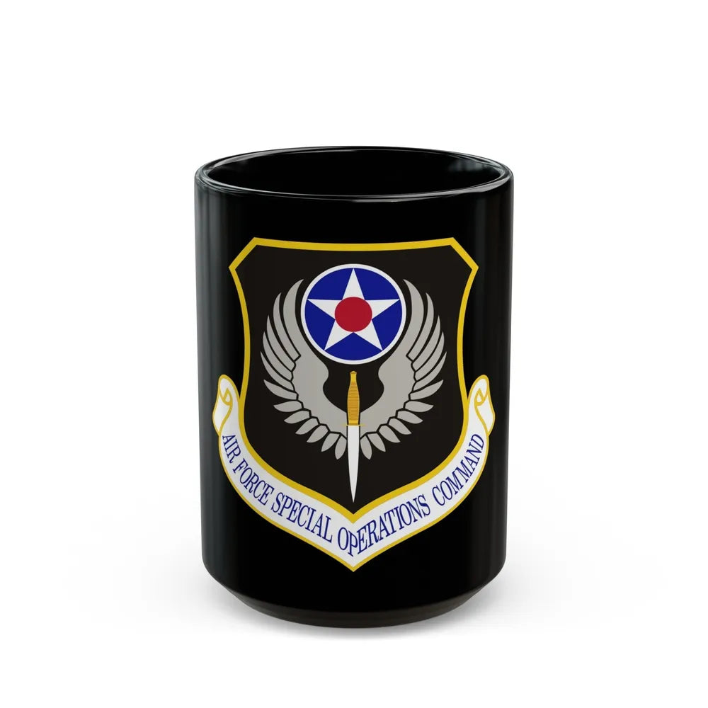 Air Force Special Operations Command (U.S. Air Force) Black Coffee Mug-15oz-Go Mug Yourself