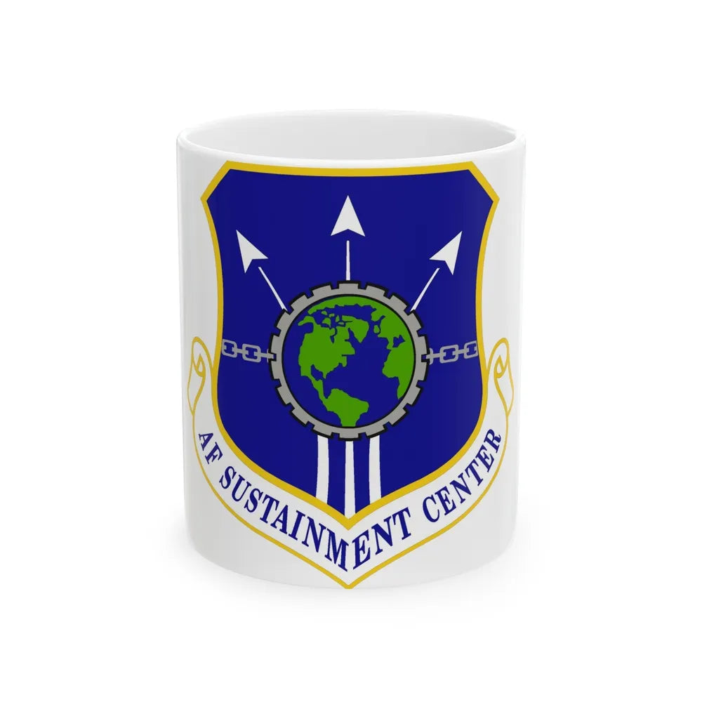 Air Force Sustainment Center (U.S. Air Force) White Coffee Mug-11oz-Go Mug Yourself