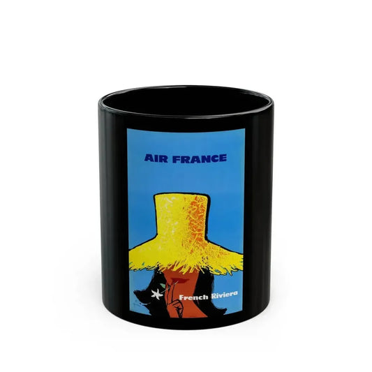 Air France, Travel Poster (1960s) - Black Coffee Mug 11oz - Go Mug Yourself