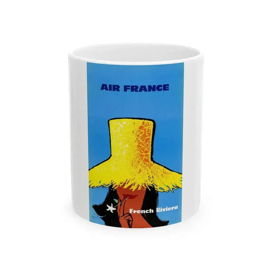 Air France, Travel Poster (1960s) - White Coffee Mug 11oz - Go Mug Yourself