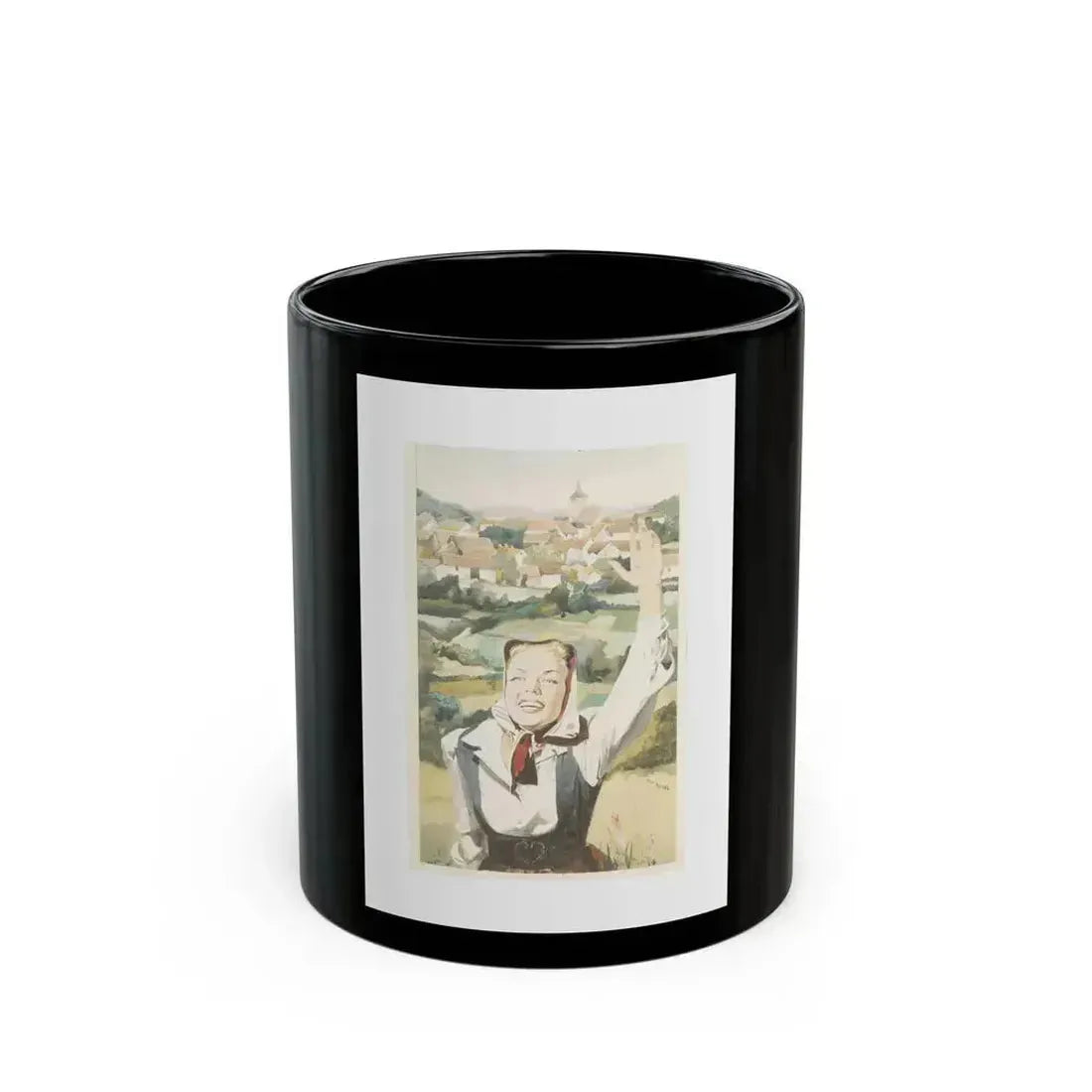 Air Intelligence, Magazine Story Illustration, c.1943 - Black Coffee Mug 11oz - Go Mug Yourself