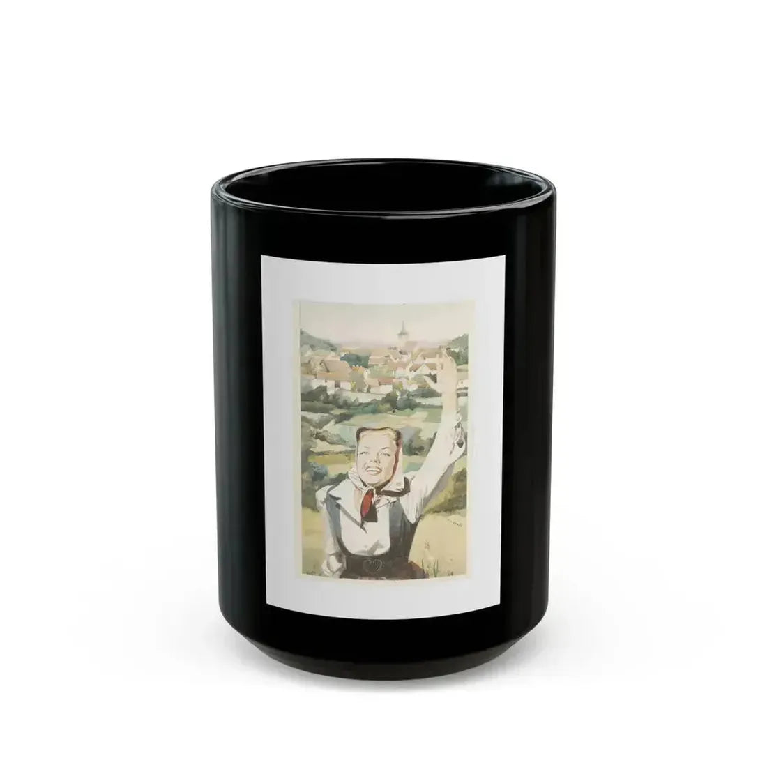 Air Intelligence, Magazine Story Illustration, c.1943 - Black Coffee Mug 15oz - Go Mug Yourself