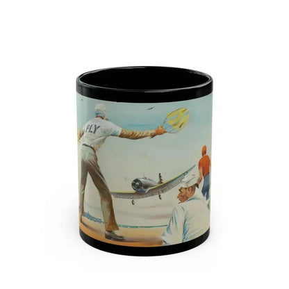 Aircraft Carrier illustration - Black Coffee Mug 11oz - Go Mug Yourself