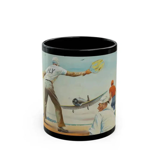 Aircraft Carrier illustration - Black Coffee Mug 11oz - Go Mug Yourself