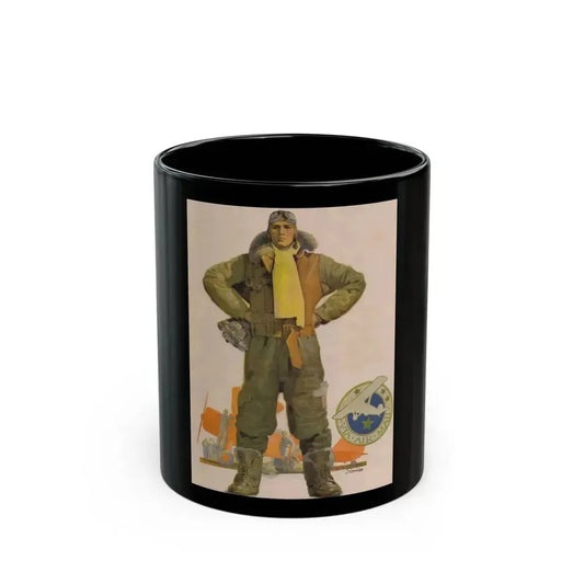 Airmail Pilot, The Saturday Evening Post, December 8, 1934 - Black Coffee Mug 11oz - Go Mug Yourself