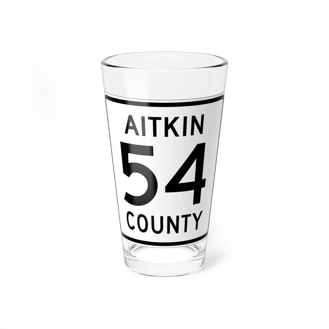 Aitkin County Route 54 (Minnesota) (Road Sign) Pint Glass 16oz 16oz - Go Mug Yourself