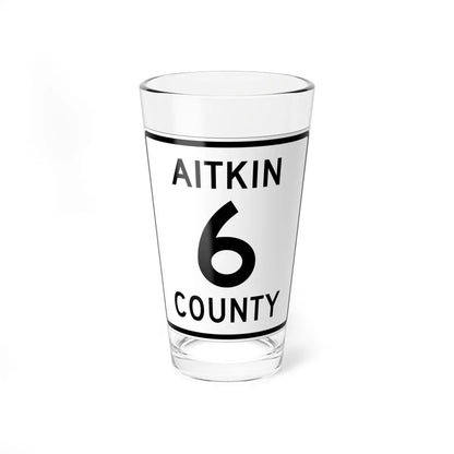 Aitkin County Route 6 (Minnesota) (Road Sign) Pint Glass 16oz 16oz - Go Mug Yourself