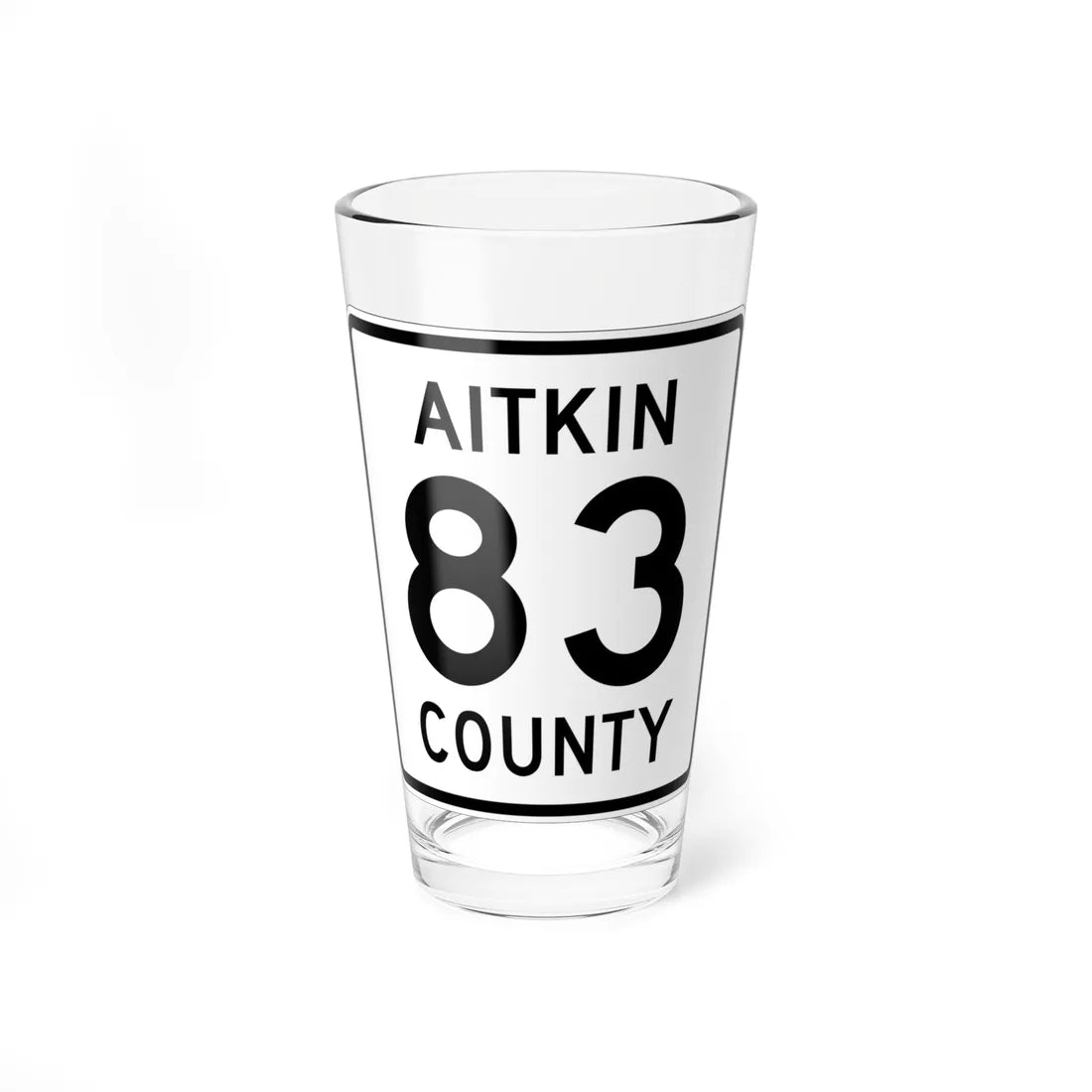 Aitkin County Route 83 (Minnesota) (Road Sign) Pint Glass 16oz 16oz - Go Mug Yourself