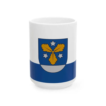 Aizkraukle flag (Latvia) White Coffee Mug 15oz - Go Mug Yourself