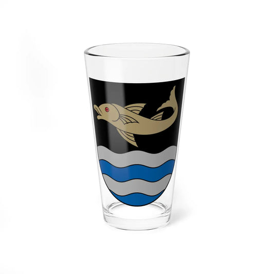 Aizputes apriņķa ģerbonis (Latvia) (Coat of Arms) Pint Glass 16oz 16oz - Go Mug Yourself